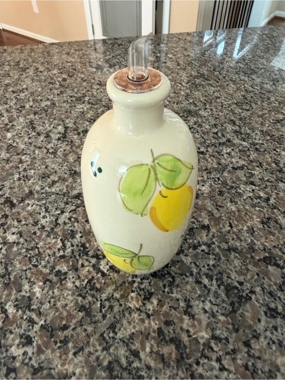 Hand-Painted Ceramic Olive Oil Dispenser Cruet – Made in Spain - Picture 2 of 4